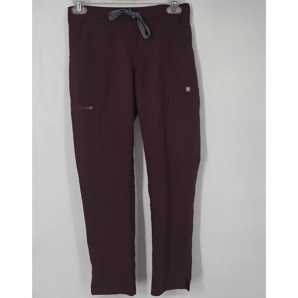 FIGS Yola Skinny Womens XXS Petite Scrub Pants Red Burgundy TW2000P